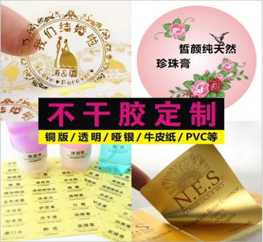 二維碼不干膠標(biāo)貼定做彩色PVC透明貼紙LOGO標(biāo)簽定制